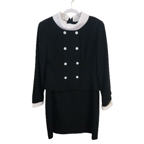 Brooks Brothers Vintage 80s Wool Jackie O Double Breasted Cost Dress Size 14 - Picture 1 of 8